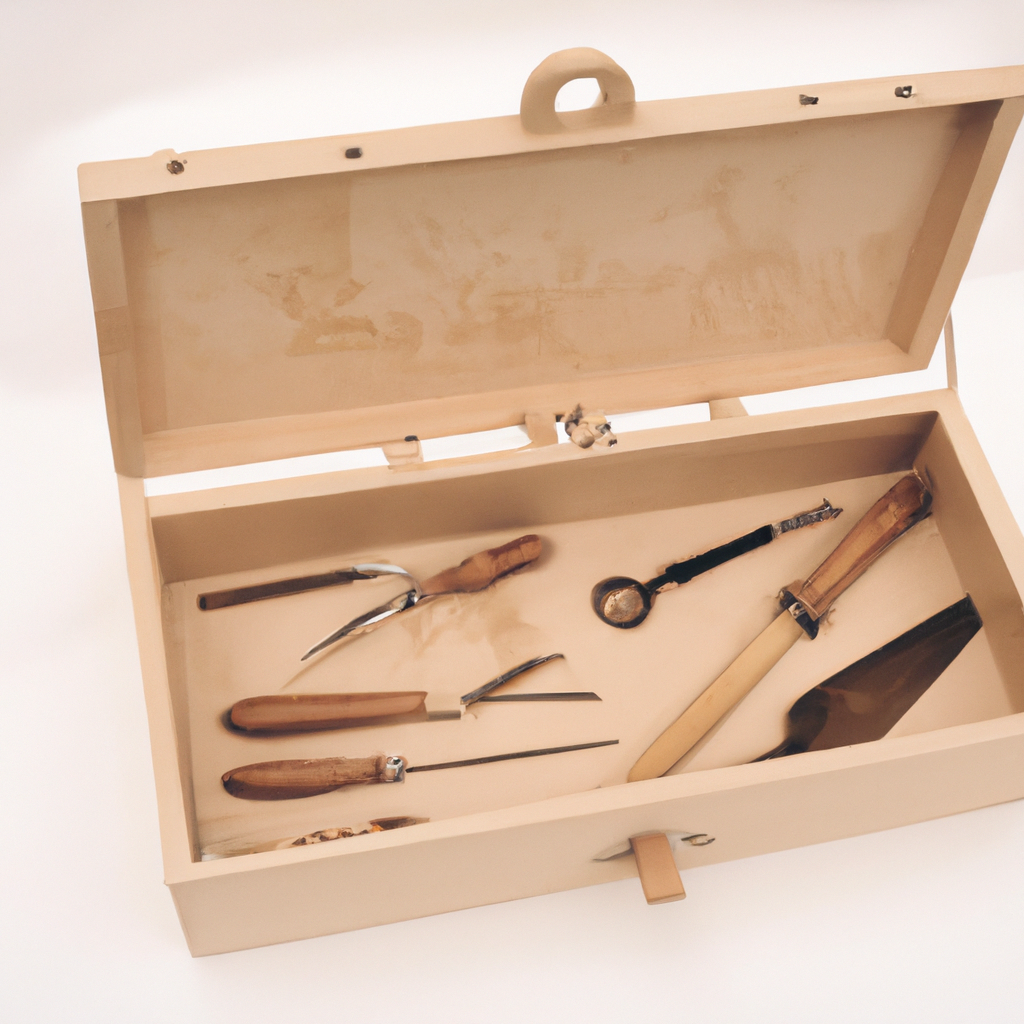 Empty favorites illustration with vintage wooden tools and pastel background